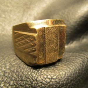 MEN'S 18K SOLID GOLD SIGNET RING 80'S VINTAGE